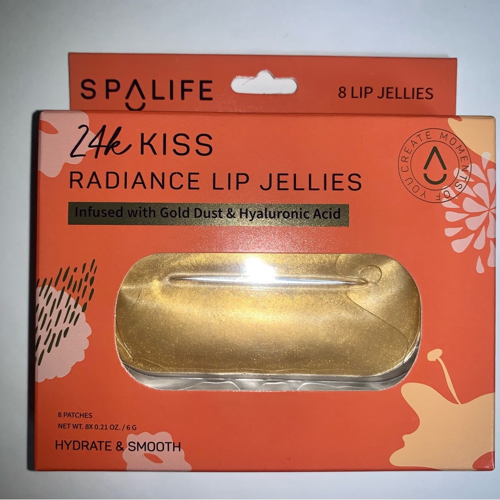 Spa life 8 Lip Jellies 24k Kiss Infused With Gold Dust & Hyaluronic Acid